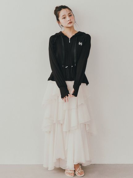 ボリュームラッフルティアードスカート