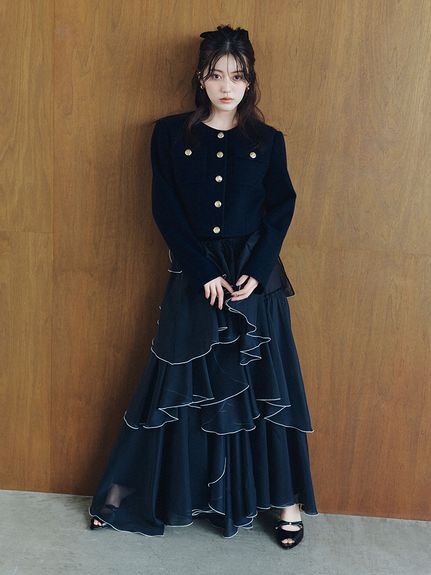ボリュームラッフルティアードスカート