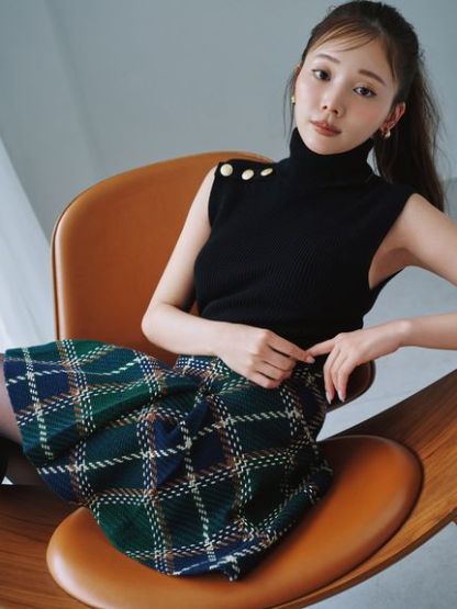 【販路限定サイズあり】ロービングチェックミニスカート