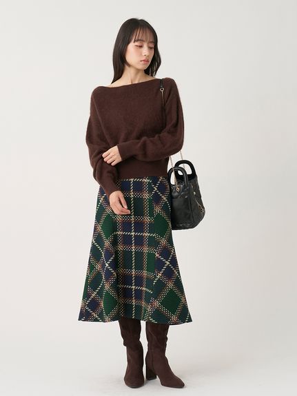 ロービングチェックミドルスカート