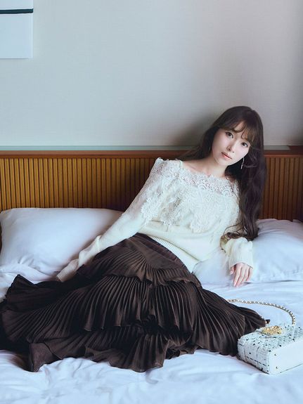 プリーツティアードスカート