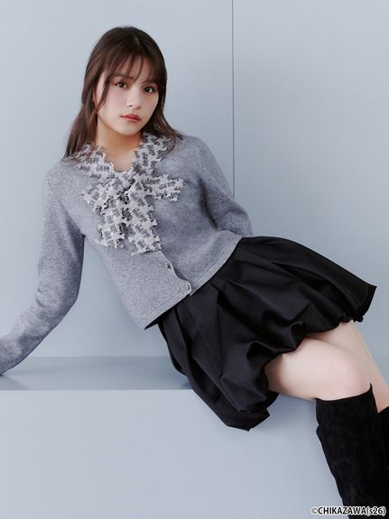 【SNIDEL×近沢レース店】コラボボウタイニットカーディガン