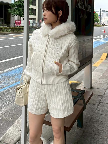 【セットアップ対応】ニットショートパンツ