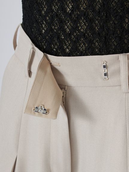 【Washable】タックワイドパンツ