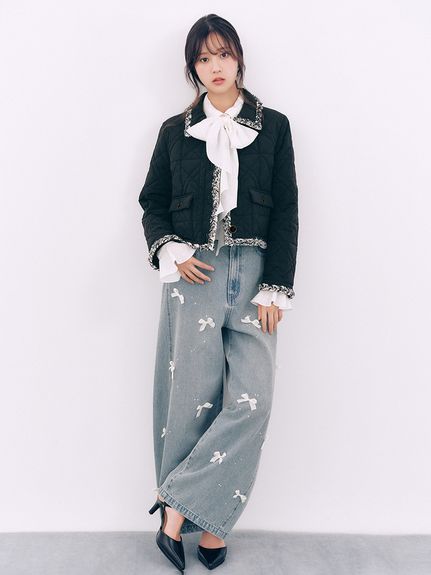 リボンビジューワイドパンツ