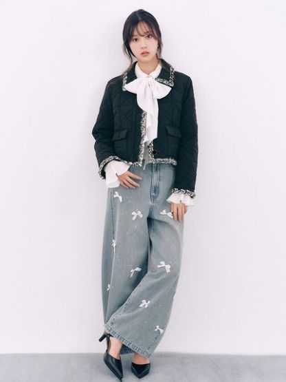 リボンビジューワイドパンツ