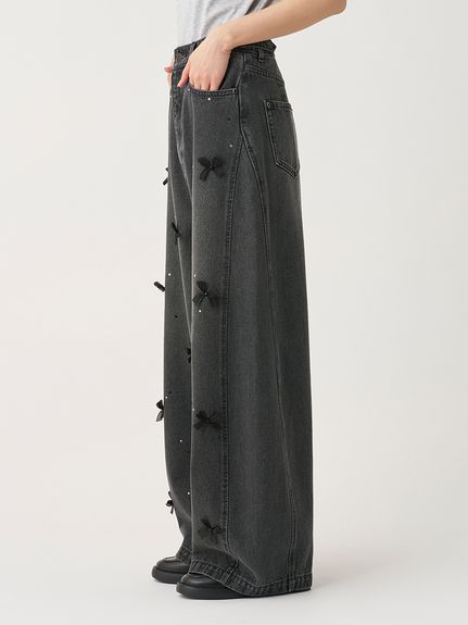リボンビジューワイドパンツ