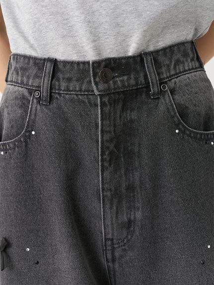 リボンビジューワイドパンツ