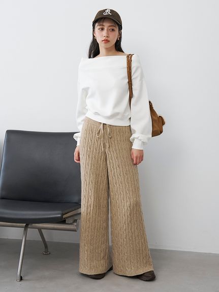 【セットアップ対応】ニットロングパンツ