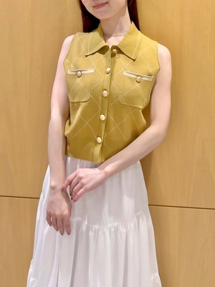 ニットベスト×ティアードスカートセット