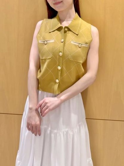 ニットベスト×ティアードスカートセット
