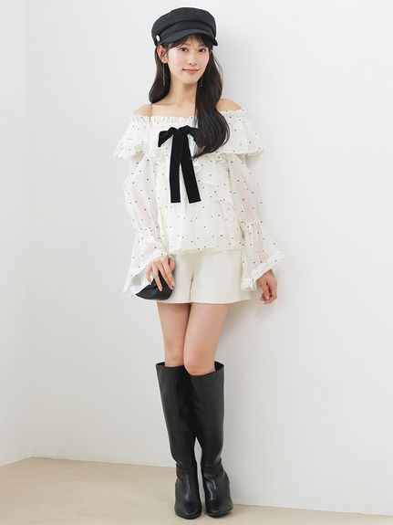 リボンフリルチュニック