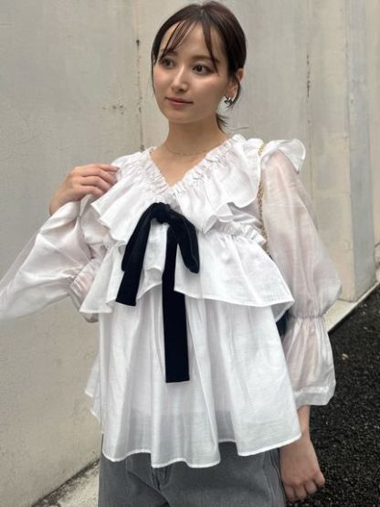 リボンフリルチュニック