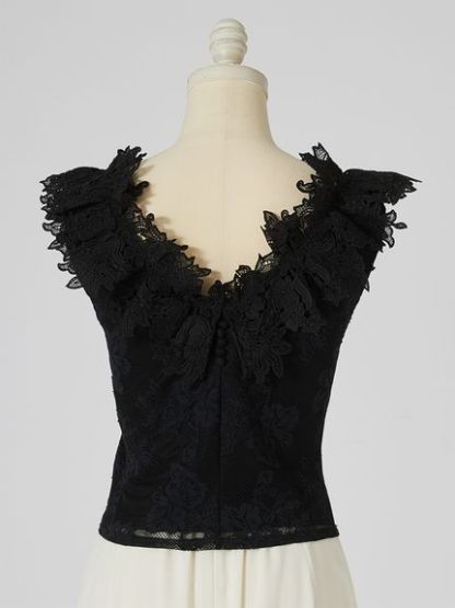 フリルカラーカットレースTOPS
