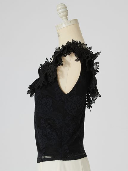 フリルカラーカットレースTOPS