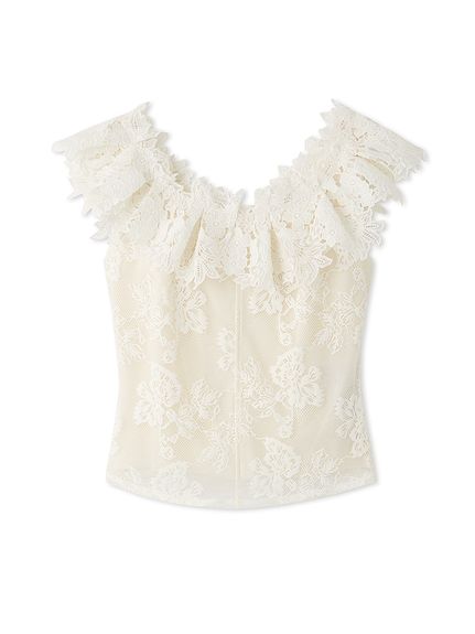 フリルカラーカットレースTOPS