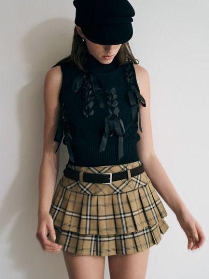 ベルトセットティアードスカショーパン
