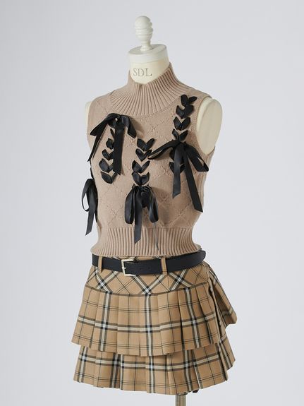 ベルトセットティアードスカショーパン