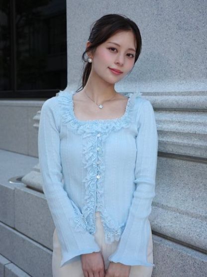 【ベストセラー/多色展開】フリルニットプルオーバー