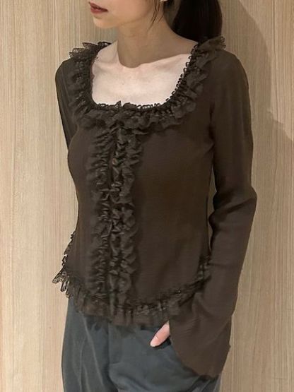 【ベストセラー/多色展開】フリルニットプルオーバー