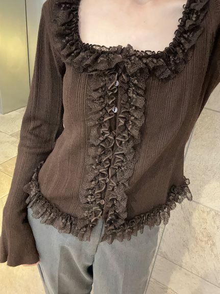 【ベストセラー/多色展開】フリルニットプルオーバー