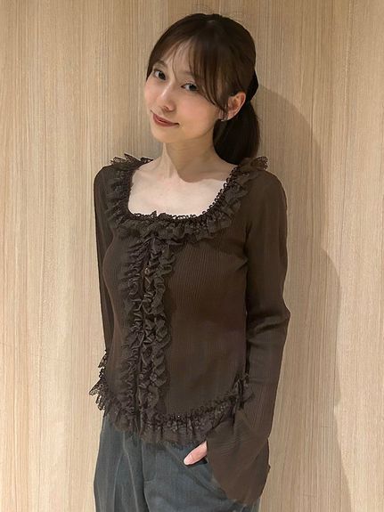【ベストセラー/多色展開】フリルニットプルオーバー