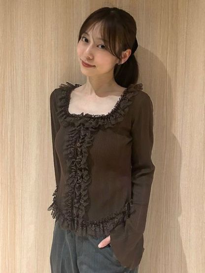 【ベストセラー/多色展開】フリルニットプルオーバー