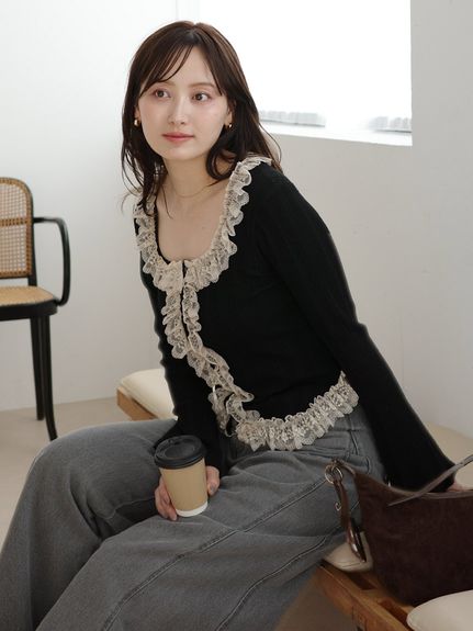 【ベストセラー/多色展開】フリルニットプルオーバー