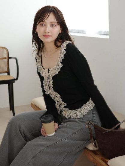 【ベストセラー/多色展開】フリルニットプルオーバー