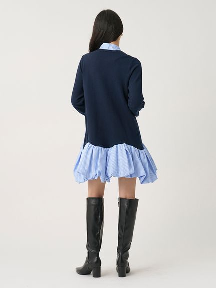 リボンタイペプラムチュニックワンピース