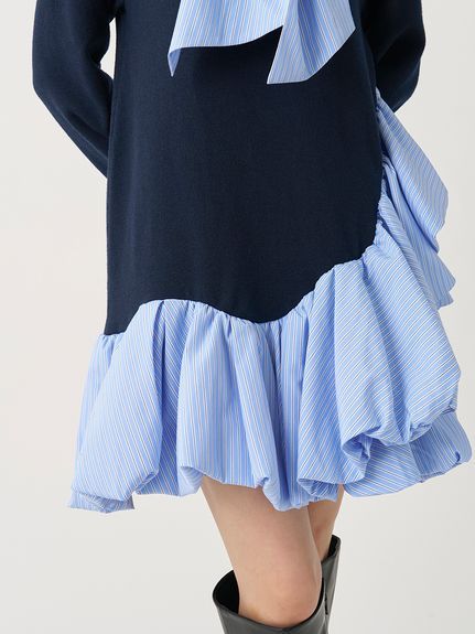 リボンタイペプラムチュニックワンピース