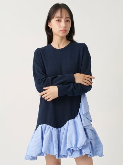 リボンタイペプラムチュニックワンピース
