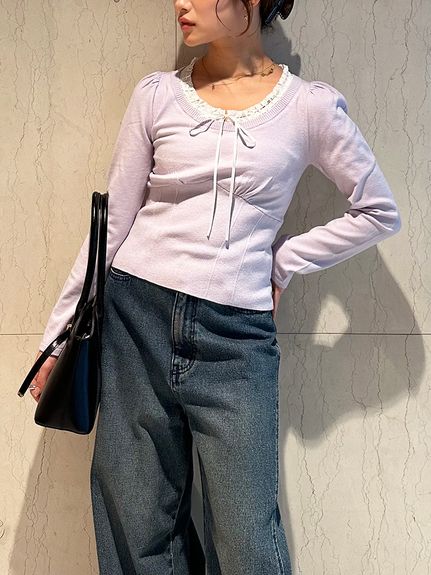 レーステープドッキングニットプルオーバー