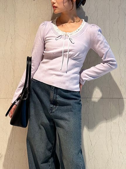 レーステープドッキングニットプルオーバー