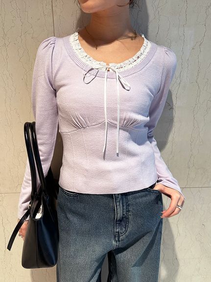 レーステープドッキングニットプルオーバー