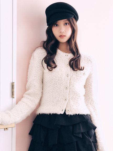 【HIGH QUALITY】アルパカシルクミックスニットジャケット