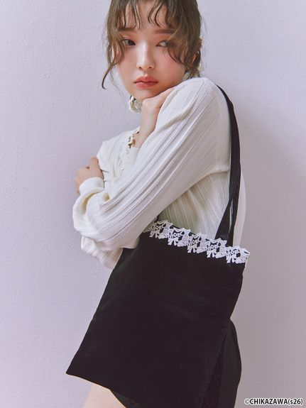 【SNIDEL×近沢レース店】ベロアトートバッグ