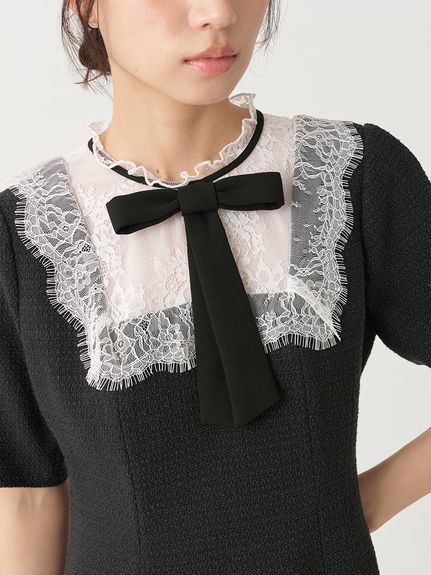 【WEB限定】フレンチリボンレースカラードレス