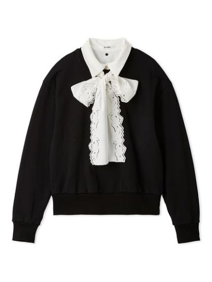 【USAGI ONLINE/ZOZO TOWN限定】エンブロイダリーボウタイスウェット
