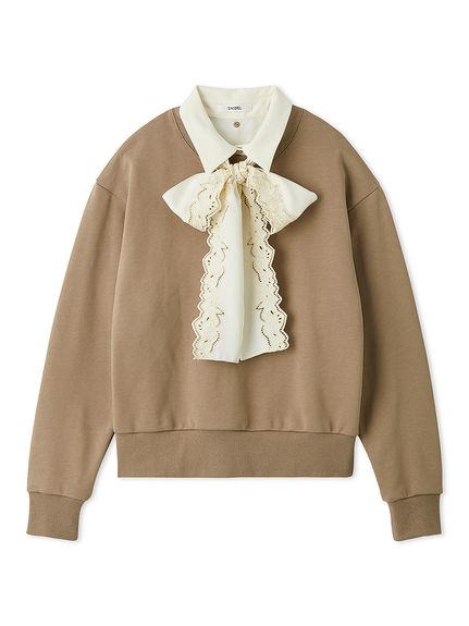 【USAGI ONLINE/ZOZO TOWN限定】エンブロイダリーボウタイスウェット