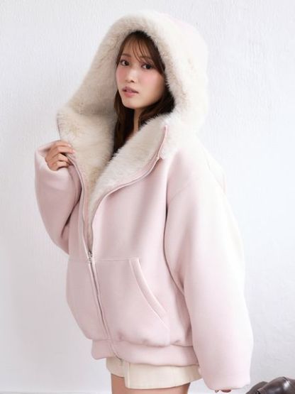 【USAGI ONLINE限定】リバーシブルファーボリュームパーカー