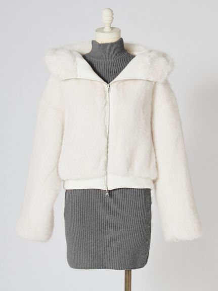 【USAGI ONLINE限定】リバーシブルファーボリュームパーカー