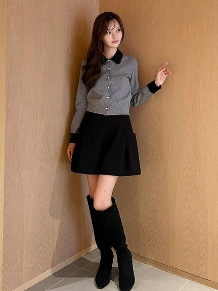 【USAGI ONLINE限定】アイレットアーガイルニットカーディガン