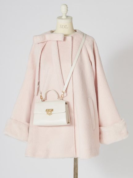 【WEB限定】ファー付きリボンブローチコート