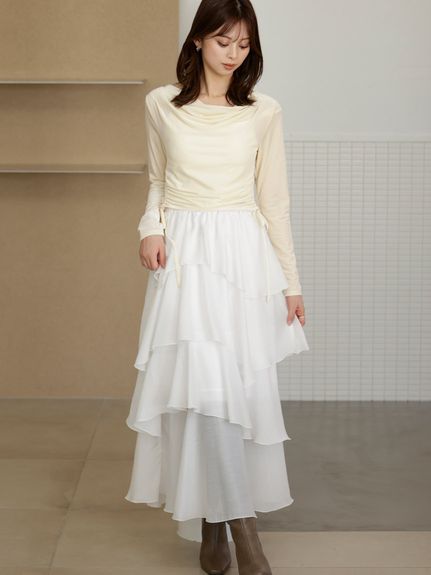 【WEB限定】カシュクールベロアドッキングワンピース