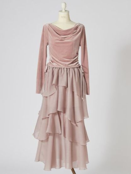 【WEB限定】カシュクールベロアドッキングワンピース