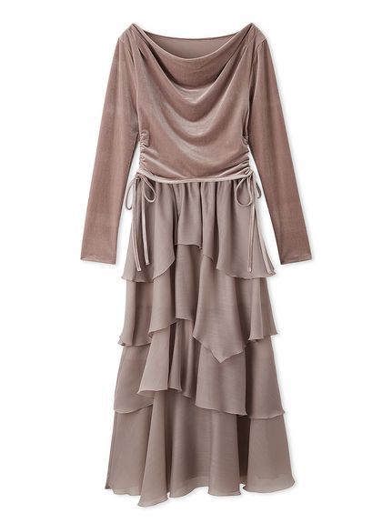 【WEB限定】カシュクールベロアドッキングワンピース