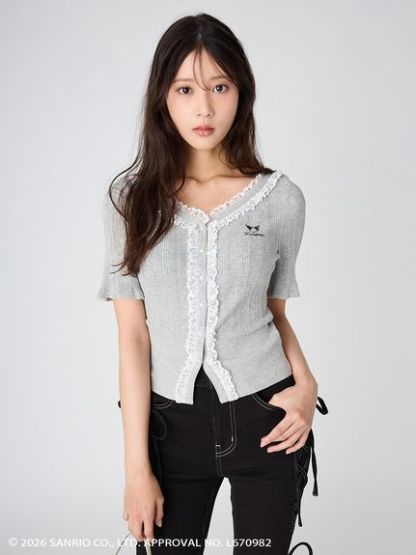 【クロミ】ワンポイントカーディガン