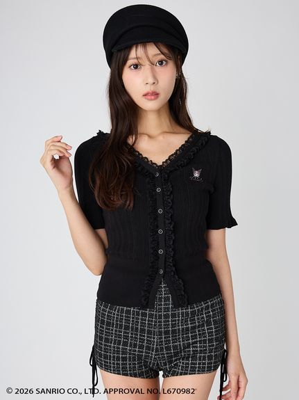 【クロミ】ワンポイントカーディガン