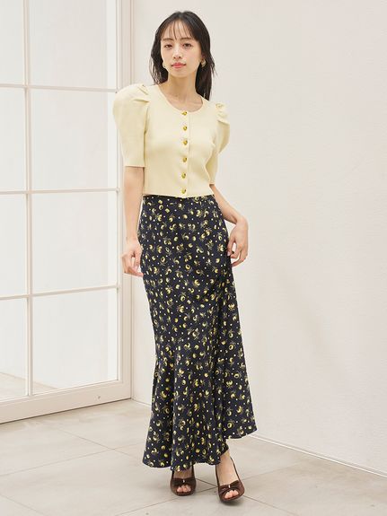 Sustainableフルーツプリントマーメイドスカート